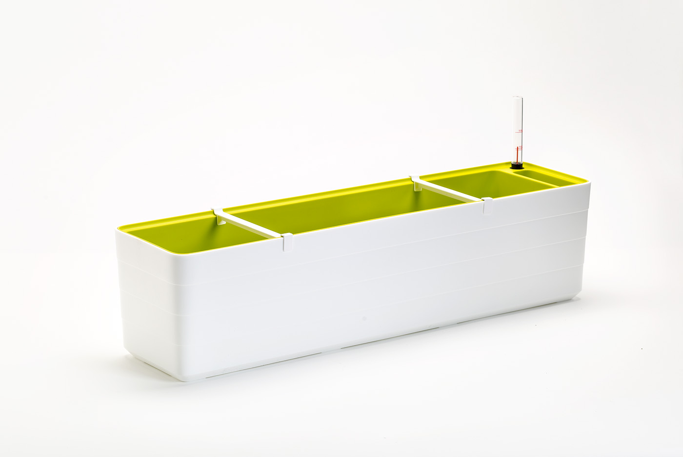 Samozavlažovací truhlík  PLASTIA BERBERIS 80 bílá + zelená