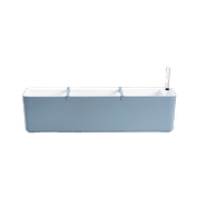 Samozavlažovací truhlík PLASTIA BERBERIS 80 cm šedomodrá + bílá