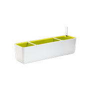 Samozavlažovací truhlík PLASTIA BERBERIS 80 cm bílá + zelená