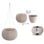 Květináč s vkladem a ocel. lankem SPLOFY BOWL WS bílý 37cm